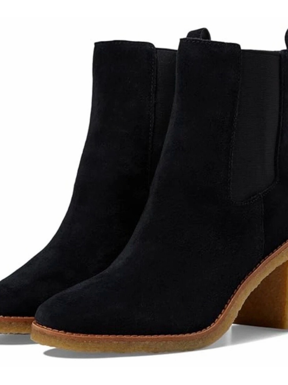 Lauren Ralph Lauren Black Suede Ankle Chelsea Booties